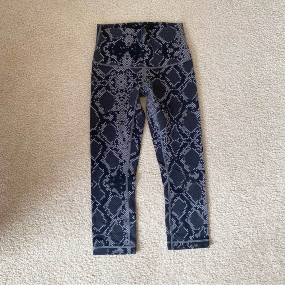 Lululemon Python Print Wunder Under Crop Leggings